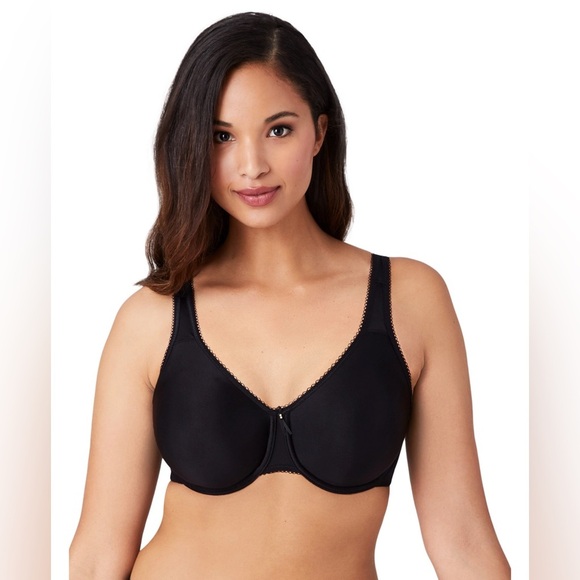 NWT Wacoal Basic Beauty Full Figure Seamless Underwire Bra Unlined Black 32DDD - Picture 1 of 5